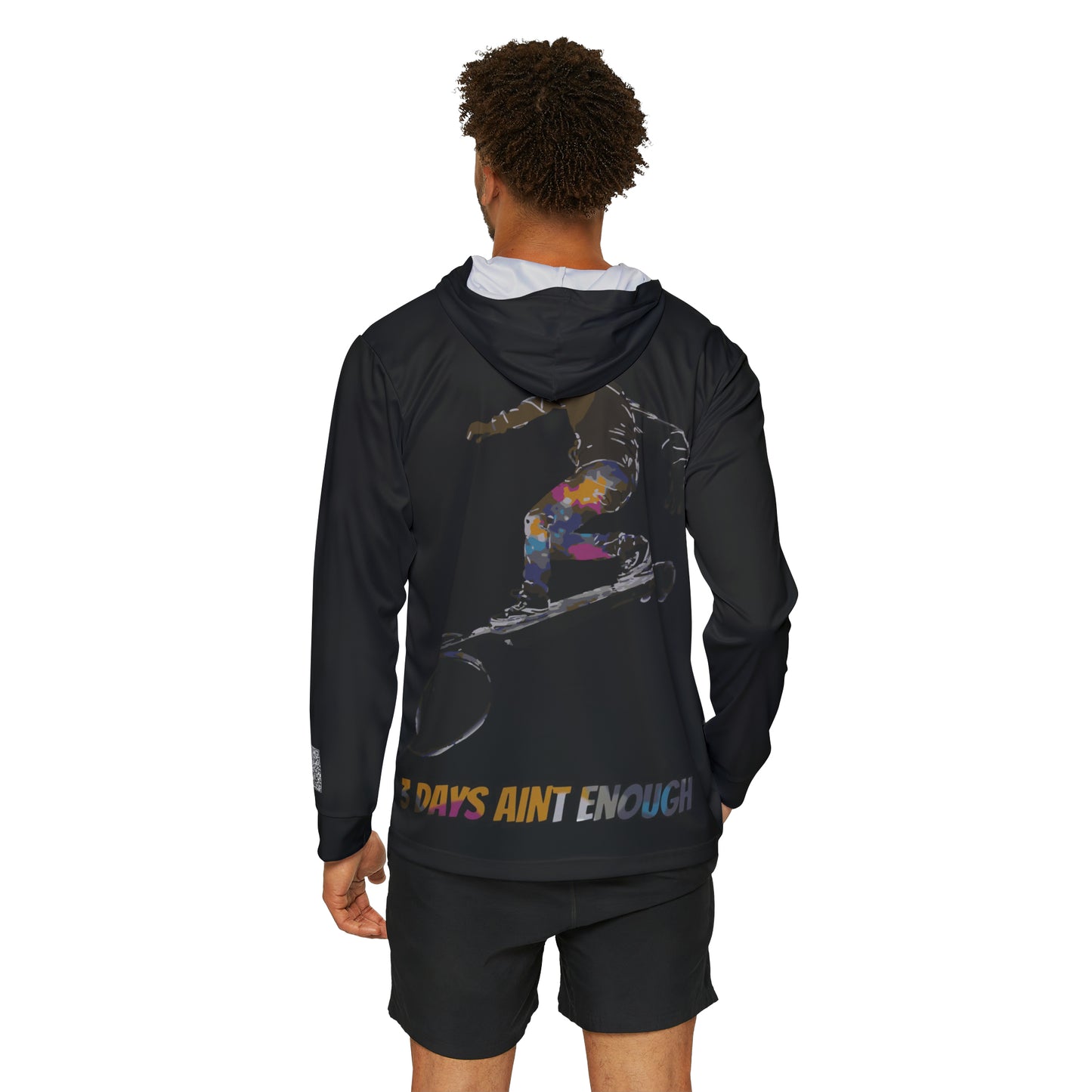 3DAYS AIN’T ENOUGH (color logo on black) Men's Sports Warmup Hoodie (AOP)