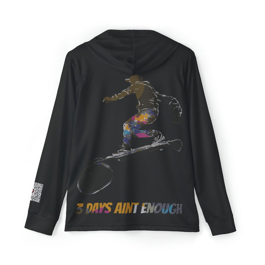 3DAYS AIN’T ENOUGH (color logo on black) Men's Sports Warmup Hoodie (AOP)